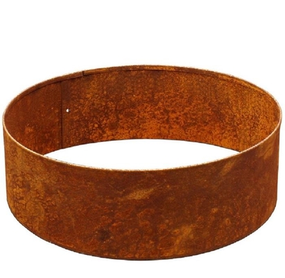 แหวนต้นไม้แนวนอน Corten Steel หนา 2 มม. พร้อมขอบพับด้านบน