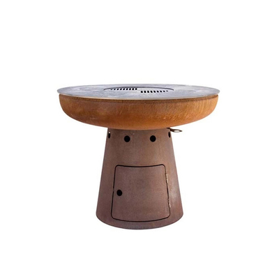 Custom Camping Corten Steel เตาย่างบาร์บีคิว 600-1000mm Garden Fire Pit Bowl