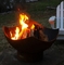 สวน ซีกโลก Corten Steel Fire Globe Bowl การเผาไหม้ไม้