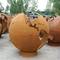 36 นิ้ว Earth Corten Steel Fire Globe การเผาไหม้ไม้ Metal Sphere Fire Pit