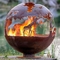 Woodland Deer Corten Steel Fire Globe ลูกกลม Fire Pit OEM