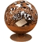 Sphere Rustic Floral Style Corten Steel Fire Globe เตาผิงสำหรับเครื่องทำความร้อนแบบพกพา