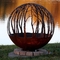 OEM การเผาไหม้ไม้ Corten Steel Fire Globe Winter Sphere Shaped Fire Pit