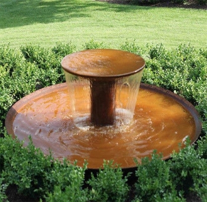 120 ซม. น้ำตก Cascading น้ำตก Corten Steel Water Bowl Pre Rusted