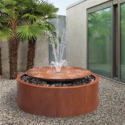 120 ซม. น้ำตก Cascading น้ำตก Corten Steel Water Bowl Pre Rusted