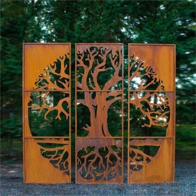 หน้าจอความเป็นส่วนตัวของ Wind Corten Metal ขนาดใหญ่ 1720mm * 1120mm Metal Garden Art Panels