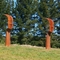 Heek Line Corten Steel Sculpture สองหน้า Ribbon Imaginary