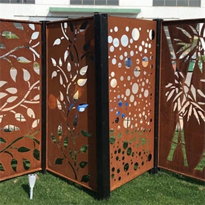 หน้าจอความเป็นส่วนตัวของ Wind Corten Metal ขนาดใหญ่ 1720mm * 1120mm Metal Garden Art Panels