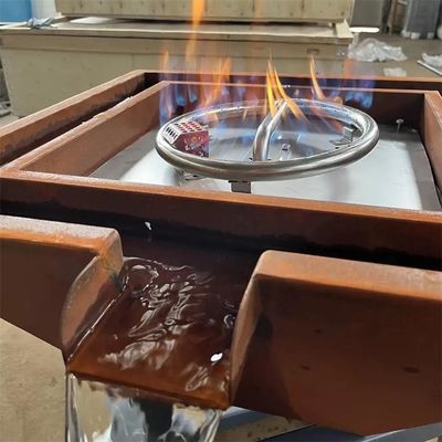 ชามน้ำหลุมไฟแก๊สเหล็ก Corten ตกแต่งกลางแจ้งสำหรับสระว่ายน้ำ